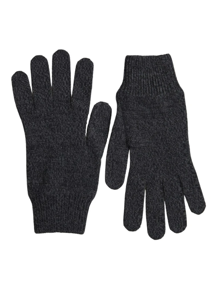 Gray Virgin Wool Knit Hands Mitten Men Gloves