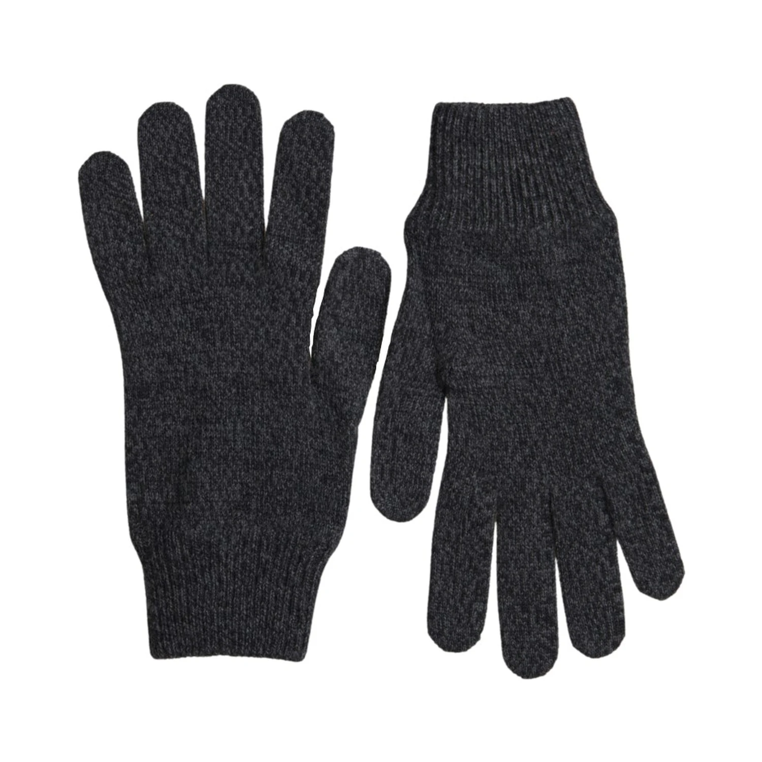 Gray Virgin Wool Knit Hands Mitten Men Gloves