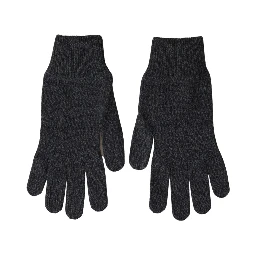 Gray Virgin Wool Knit Hands Mitten Men Gloves