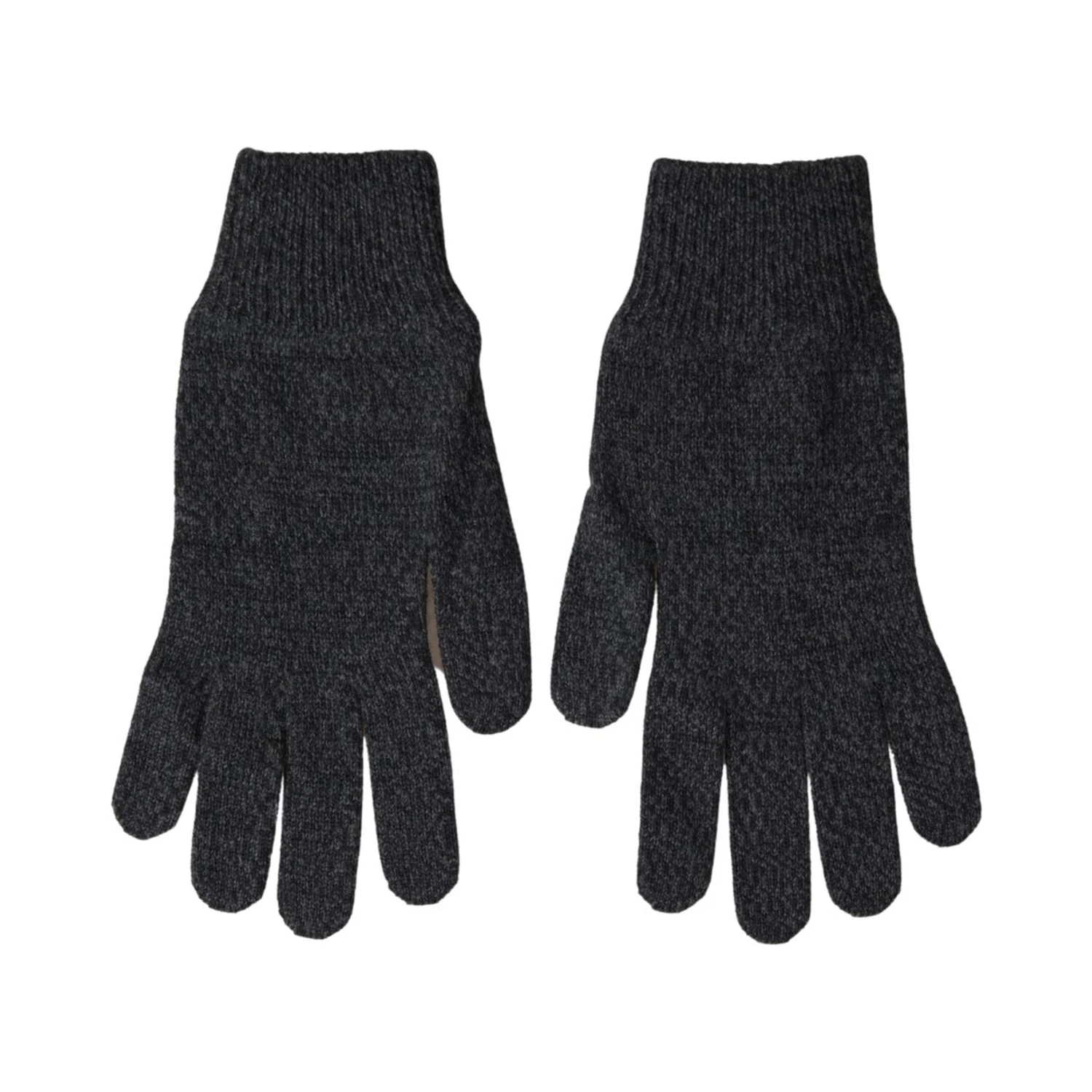 Gray Virgin Wool Knit Hands Mitten Men Gloves