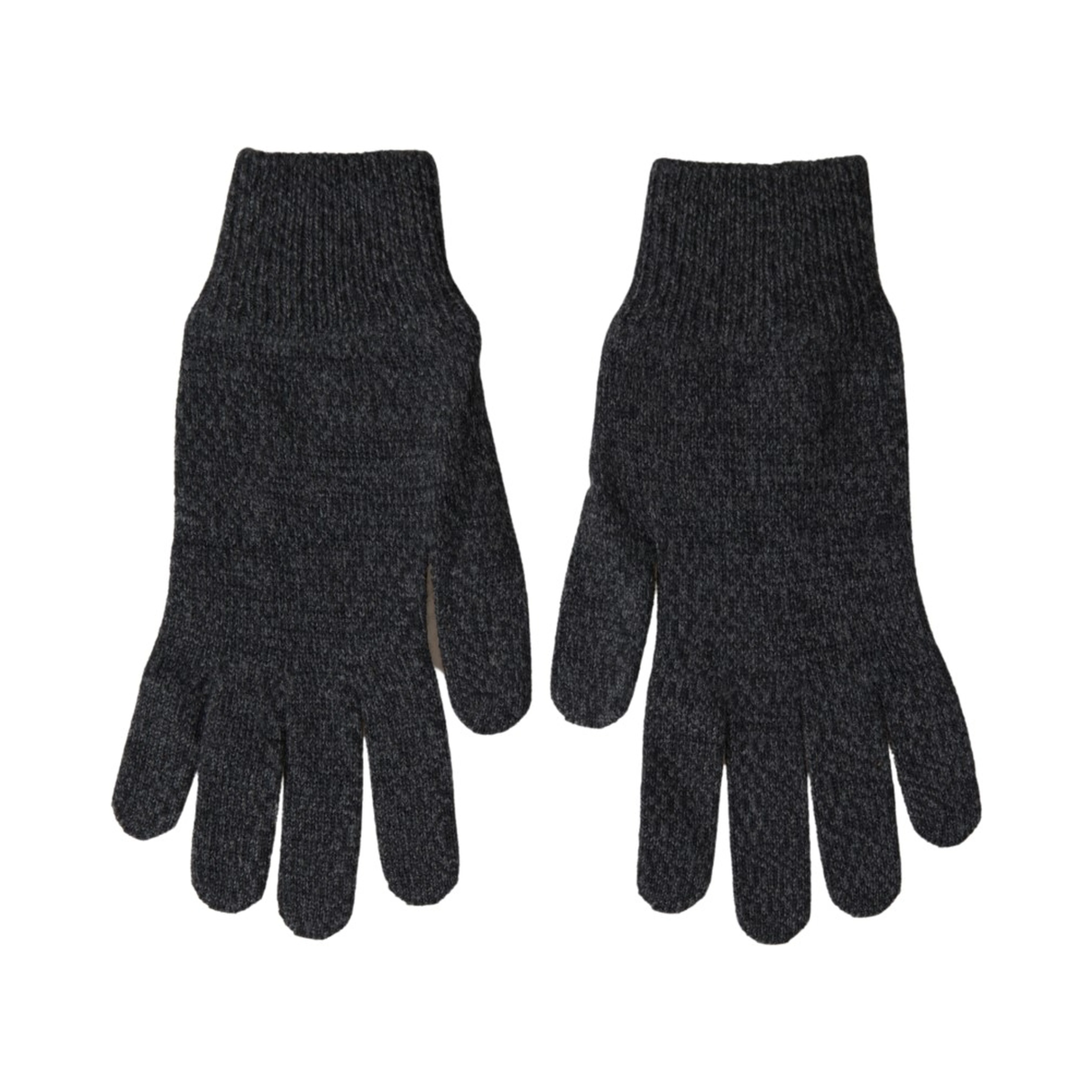 Gray Virgin Wool Knit Hands Mitten Men Gloves