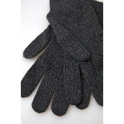 Gray Virgin Wool Knit Hands Mitten Men Gloves