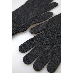 Gray Virgin Wool Knit Hands Mitten Men Gloves