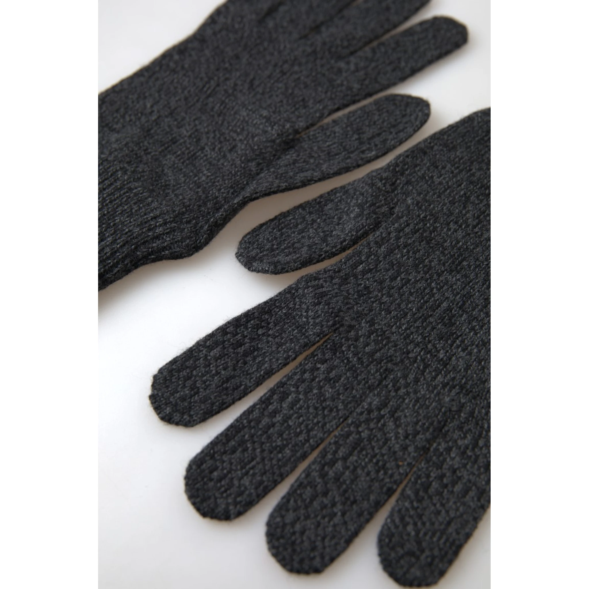 Gray Virgin Wool Knit Hands Mitten Men Gloves