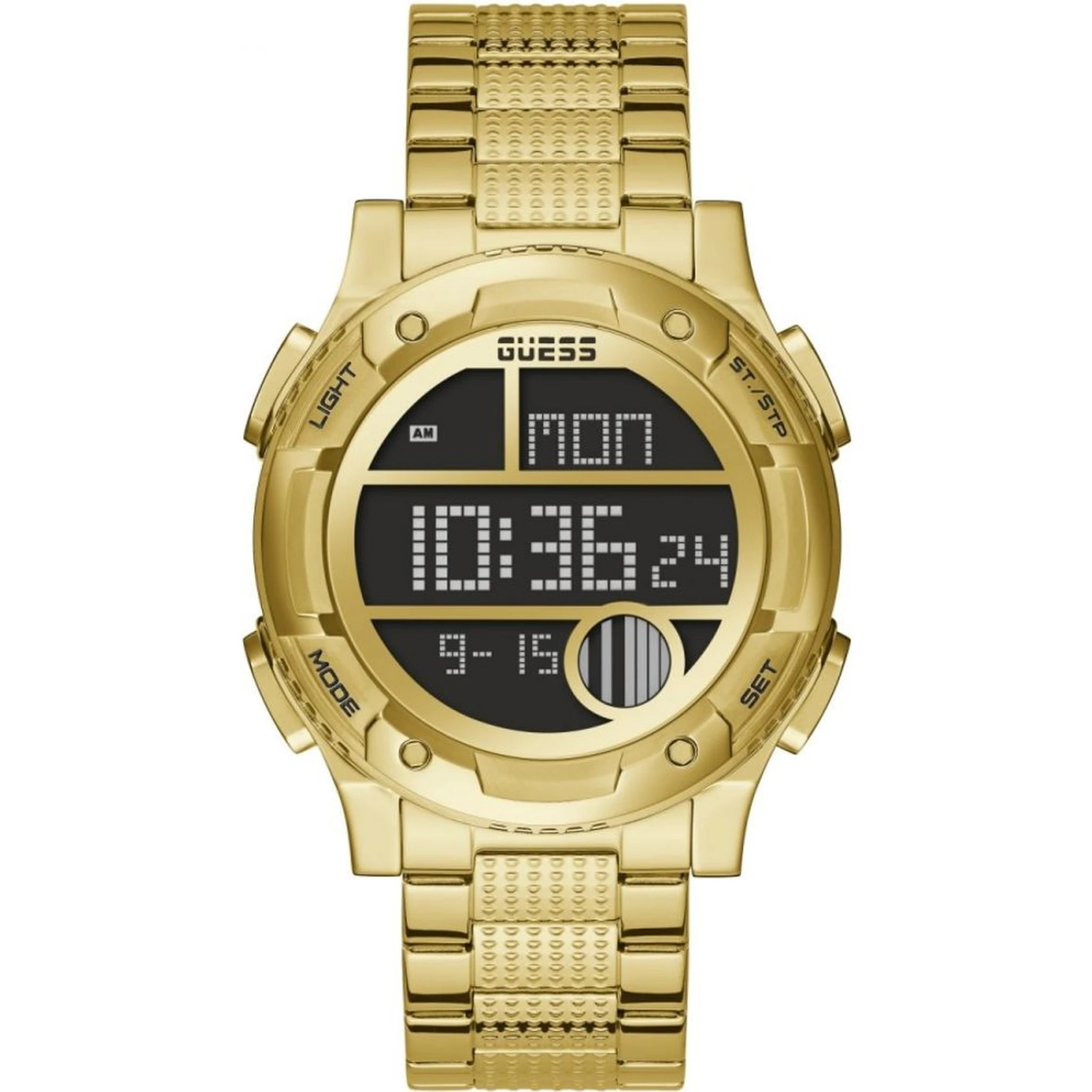 Gold Stainless Steel Digital Watch