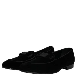 Black Velvet Loafers Formal Men Dress Shoes