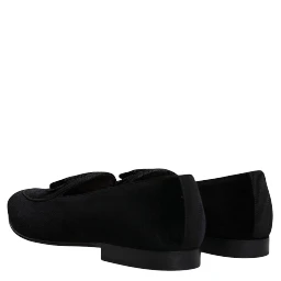 Black Velvet Loafers Formal Men Dress Shoes