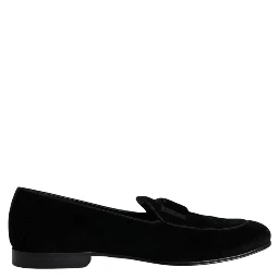 Black Velvet Loafers Formal Men Dress Shoes