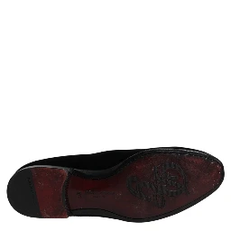 Black Velvet Loafers Formal Men Dress Shoes