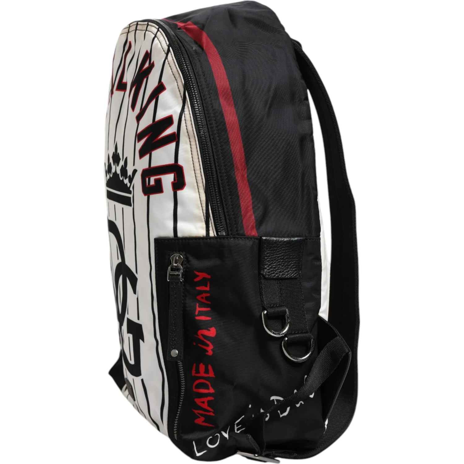 Black White Vulcano Royal King Print Men Backpack Bag
