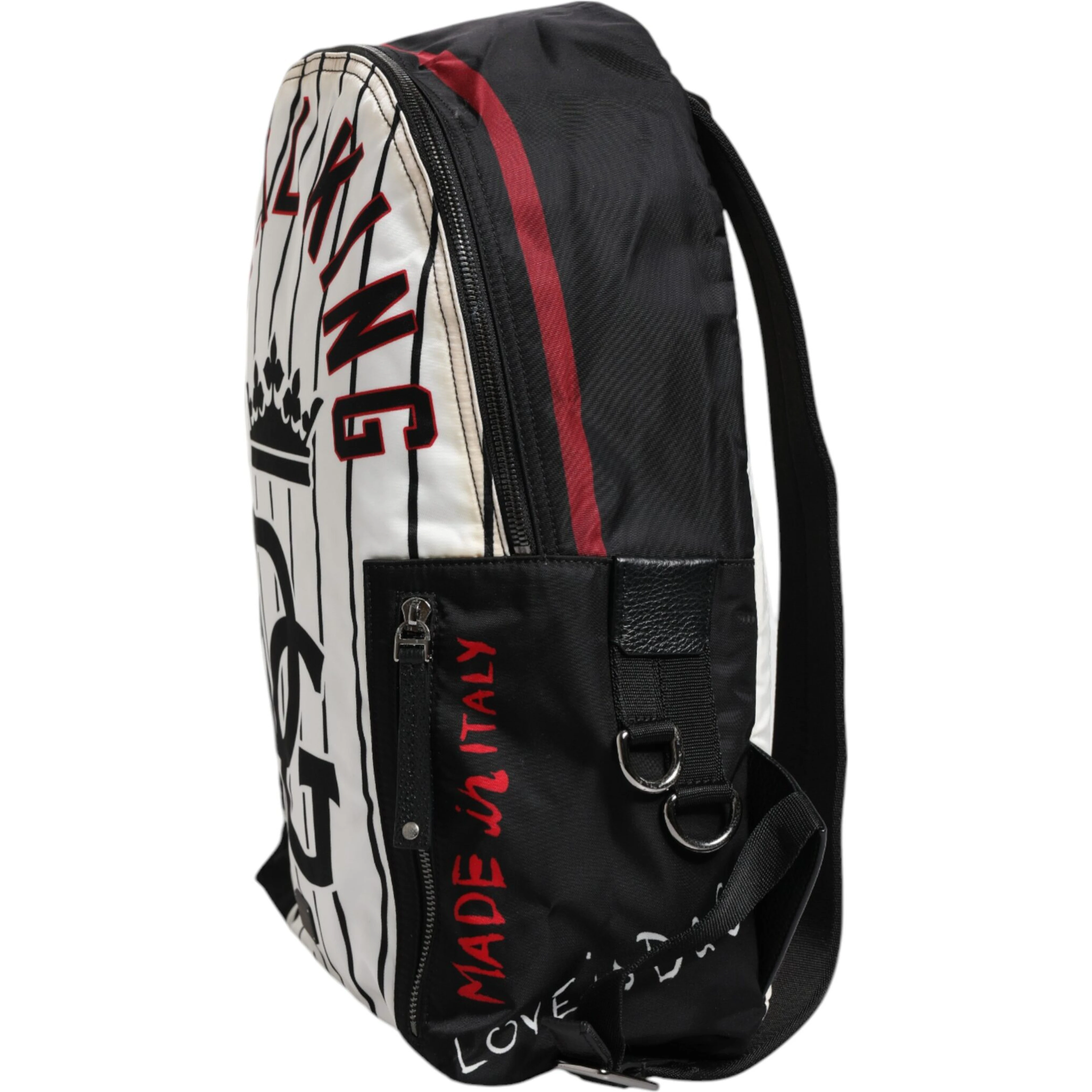 Black White Vulcano Royal King Print Men Backpack Bag