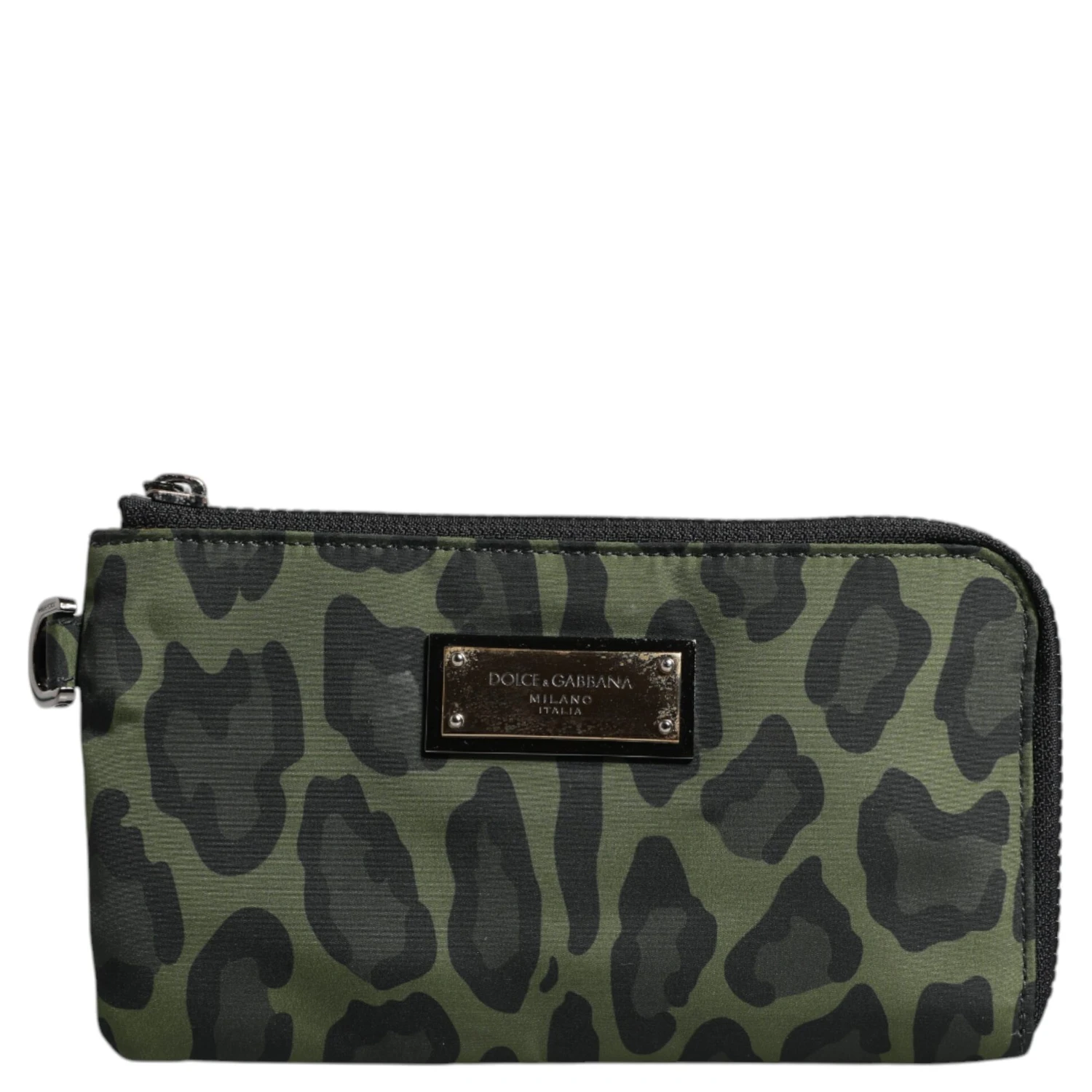Green Leopard Leather Logo Plaque Multifunctional Kit Bag
