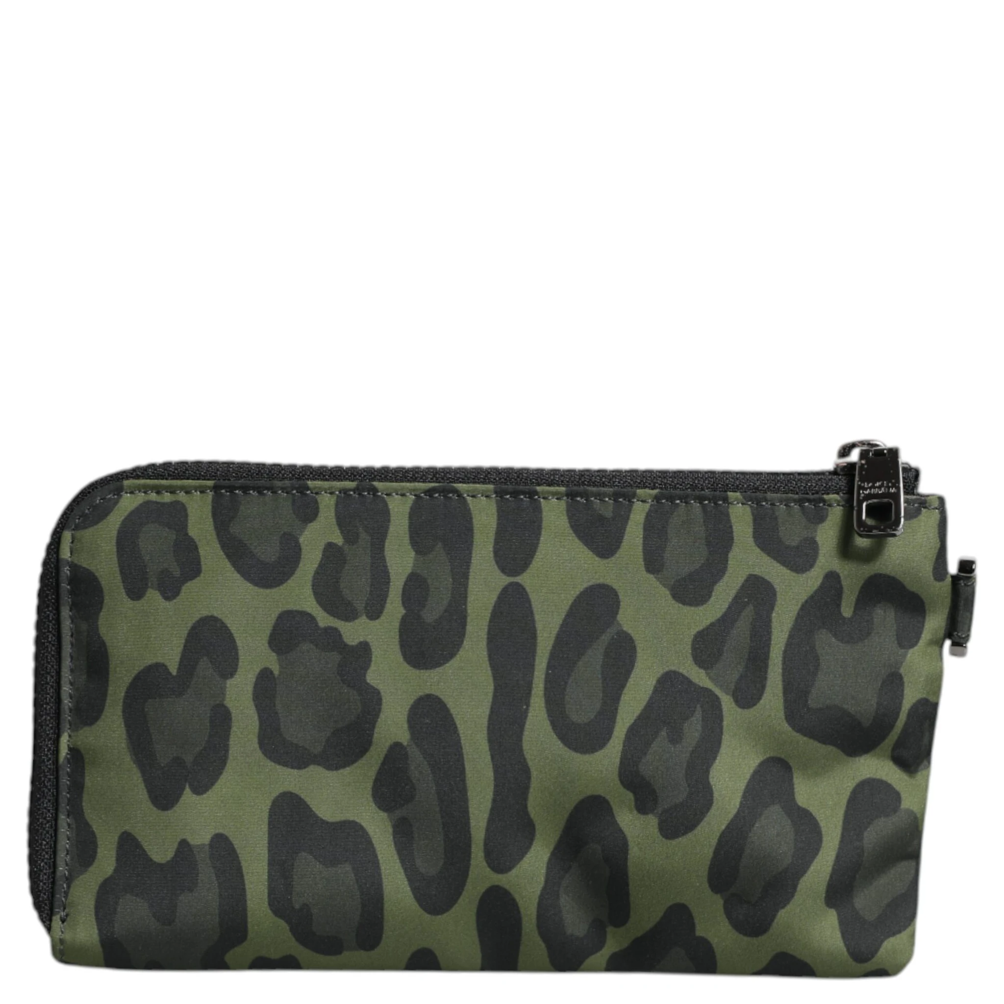 Green Leopard Leather Logo Plaque Multifunctional Kit Bag