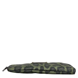 Green Leopard Leather Logo Plaque Multifunctional Kit Bag