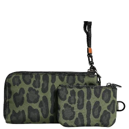 Green Leopard Leather Logo Plaque Multifunctional Kit Bag