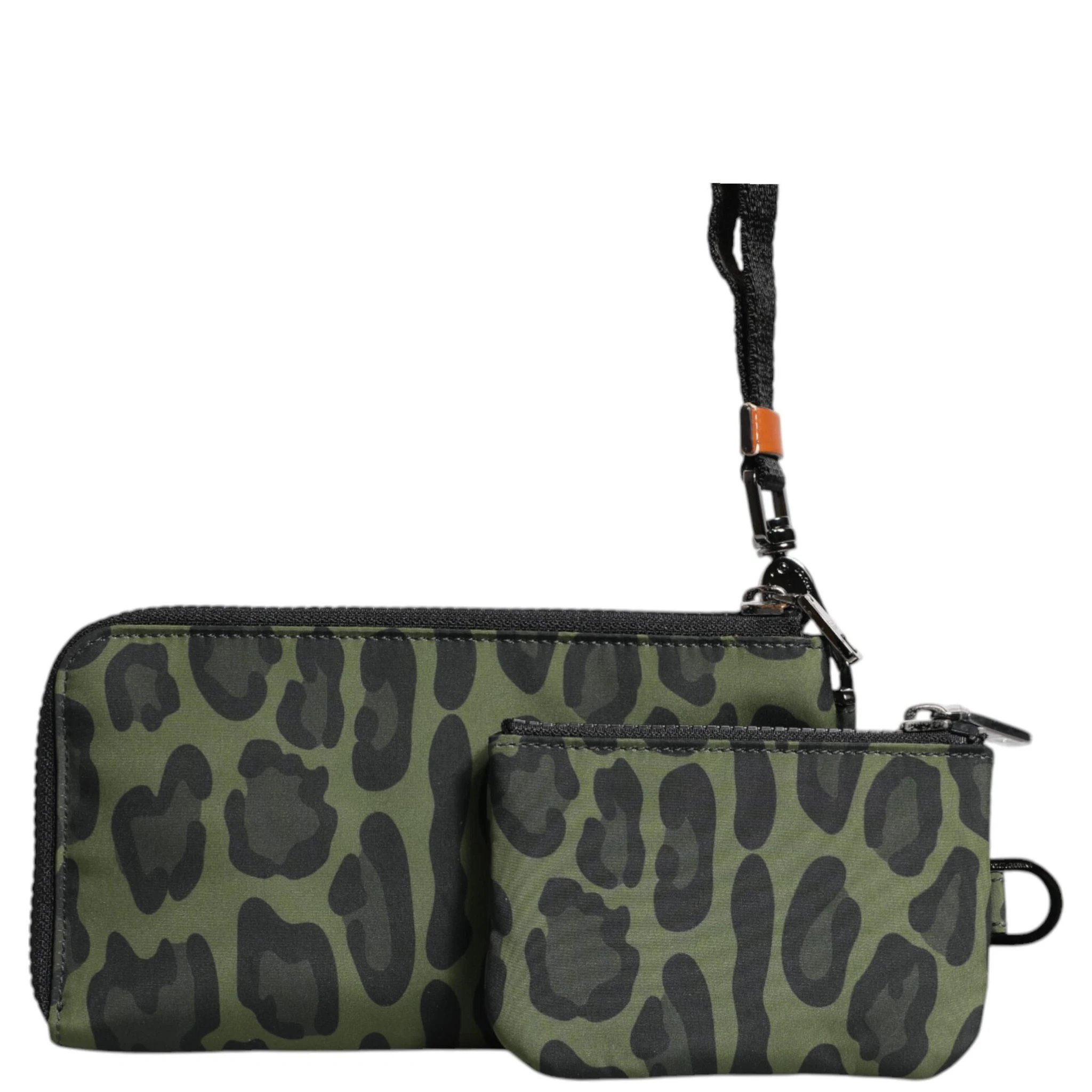 Green Leopard Leather Logo Plaque Multifunctional Kit Bag
