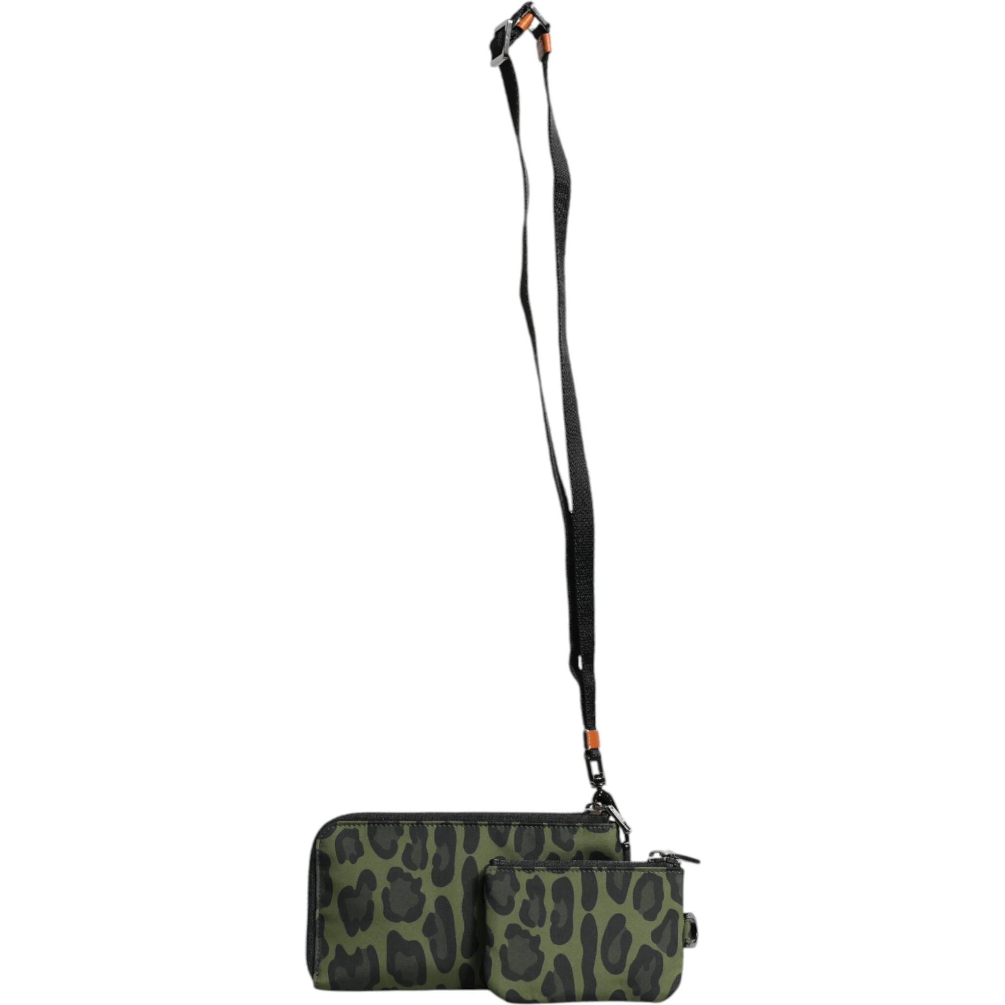 Green Leopard Leather Logo Plaque Multifunctional Kit Bag