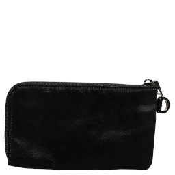 Black Nylon Logo Plaque Keyring Pouch Clutch Bag