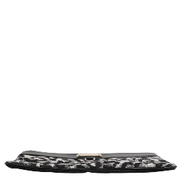 Multicolor Leopard Jacquard Logo Plaque Men Pouch Bag