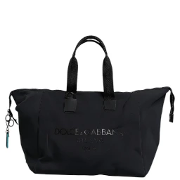 Black Canvas DG Logo Print Shopping Hand Tote Bag