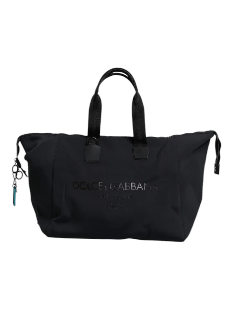 Black Canvas DG Logo Print Shopping Hand Tote Bag alternative