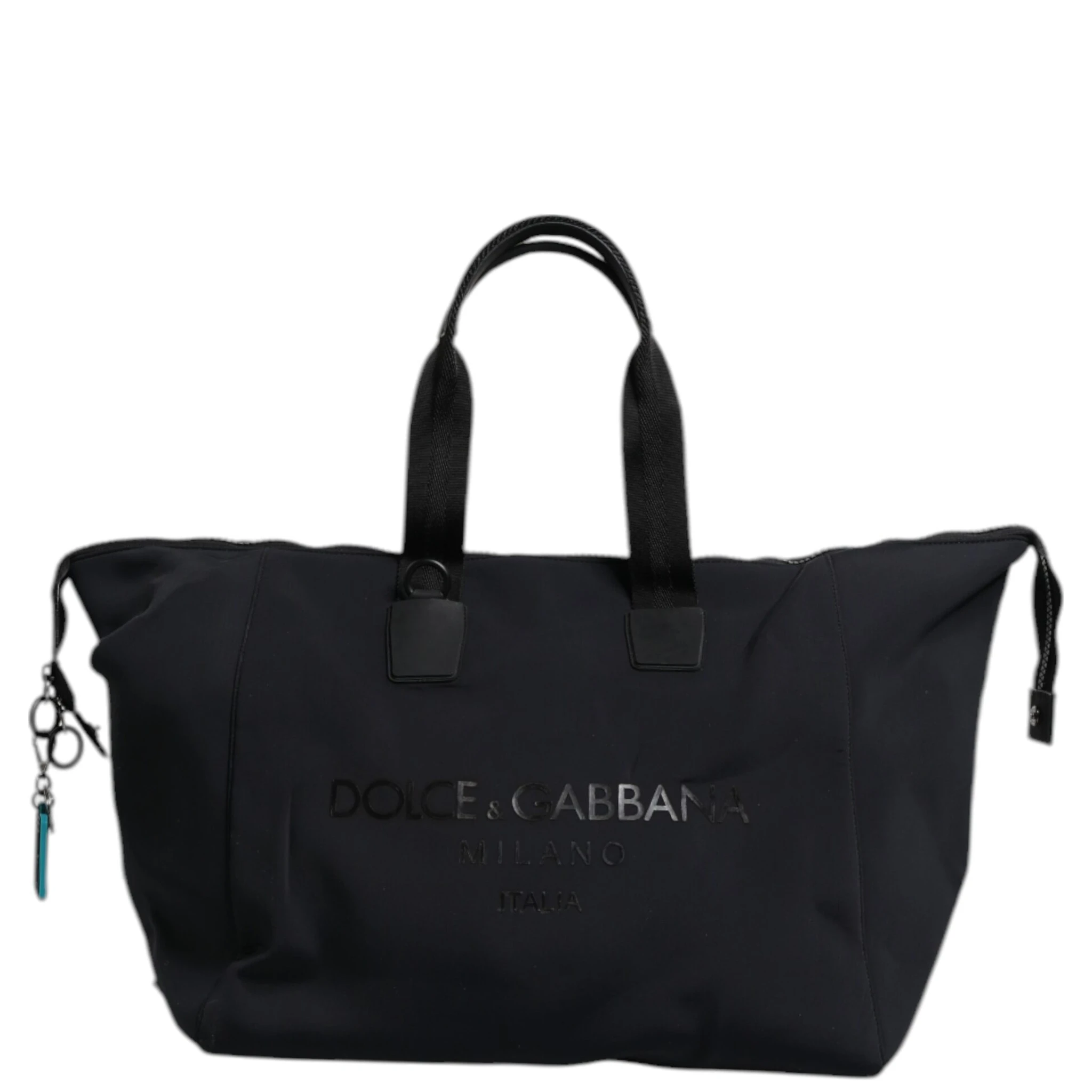 Black Canvas DG Logo Print Shopping Hand Tote Bag