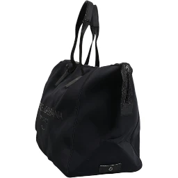 Black Canvas DG Logo Print Shopping Hand Tote Bag