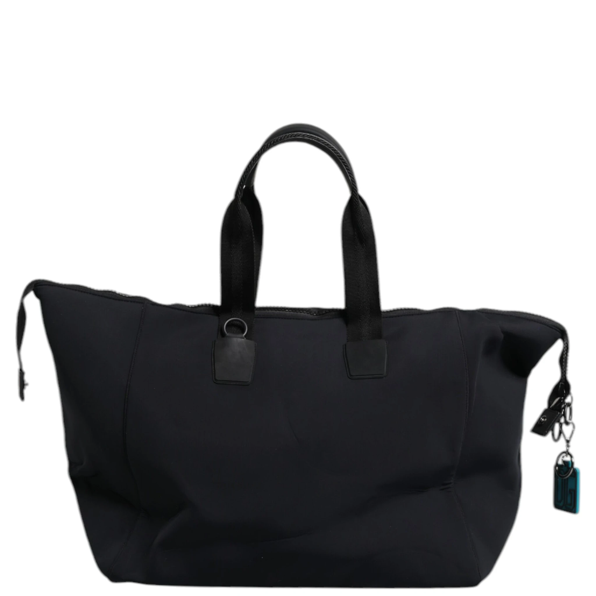 Black Canvas DG Logo Print Shopping Hand Tote Bag