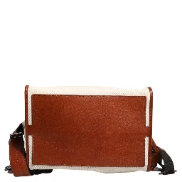 Beige Brown Canvas Leather EDGE Travel Men Back Pack Bag