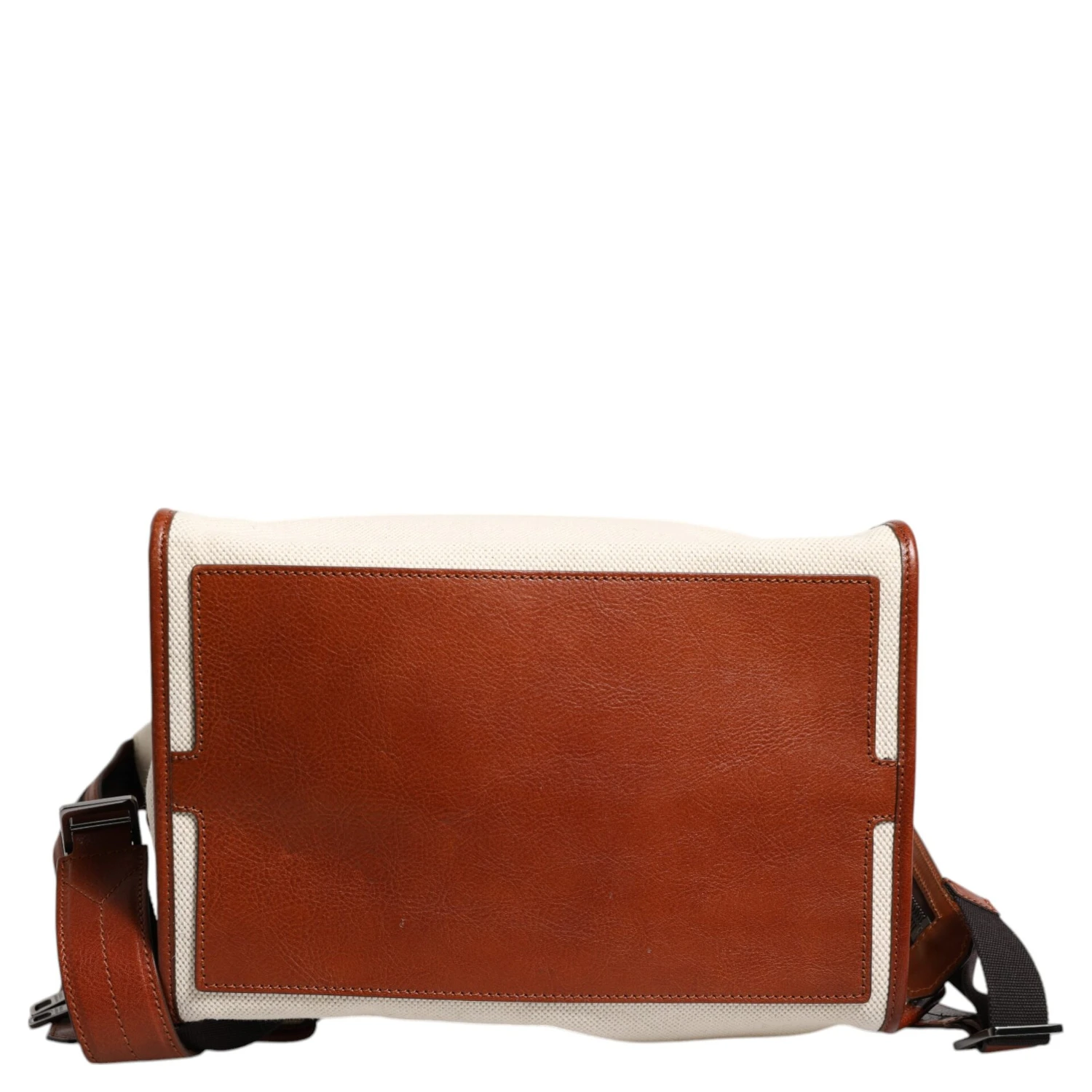 Beige Brown Canvas Leather EDGE Travel Men Back Pack Bag