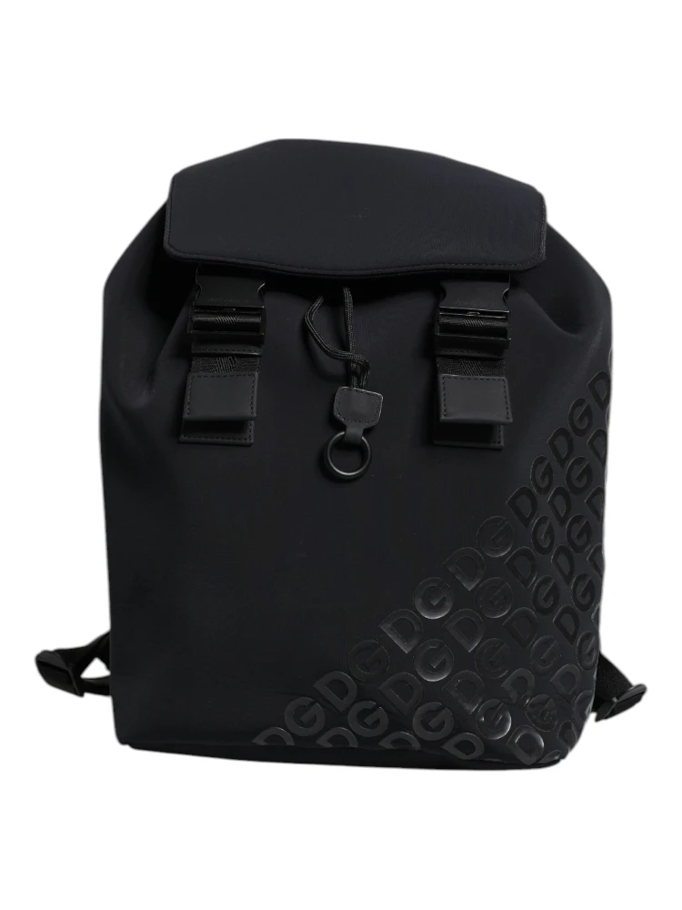 Black Neoprene Nylon DG Logo School Backpack Bag