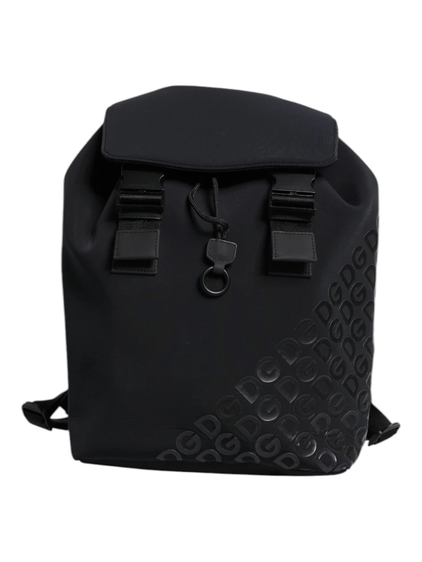Black Neoprene Nylon DG Logo School Backpack Bag