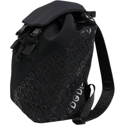 Black Neoprene Nylon DG Logo School Backpack Bag