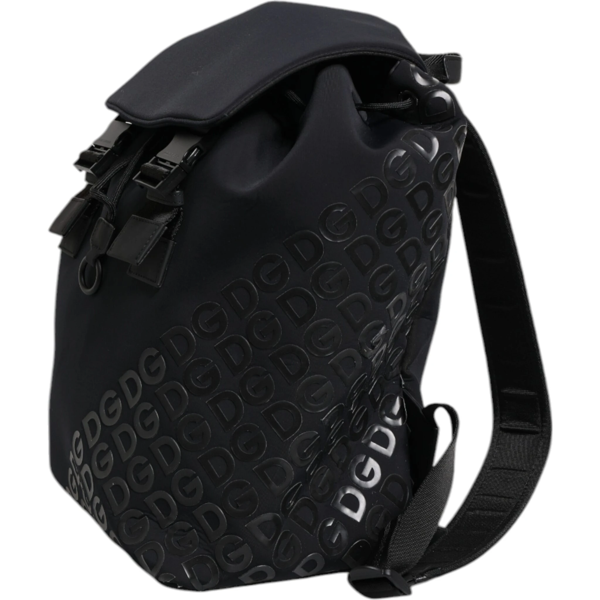 Black Neoprene Nylon DG Logo School Backpack Bag
