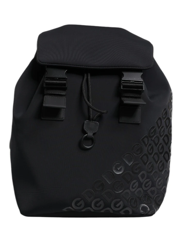 Black Neoprene Nylon DG Logo School Backpack Bag