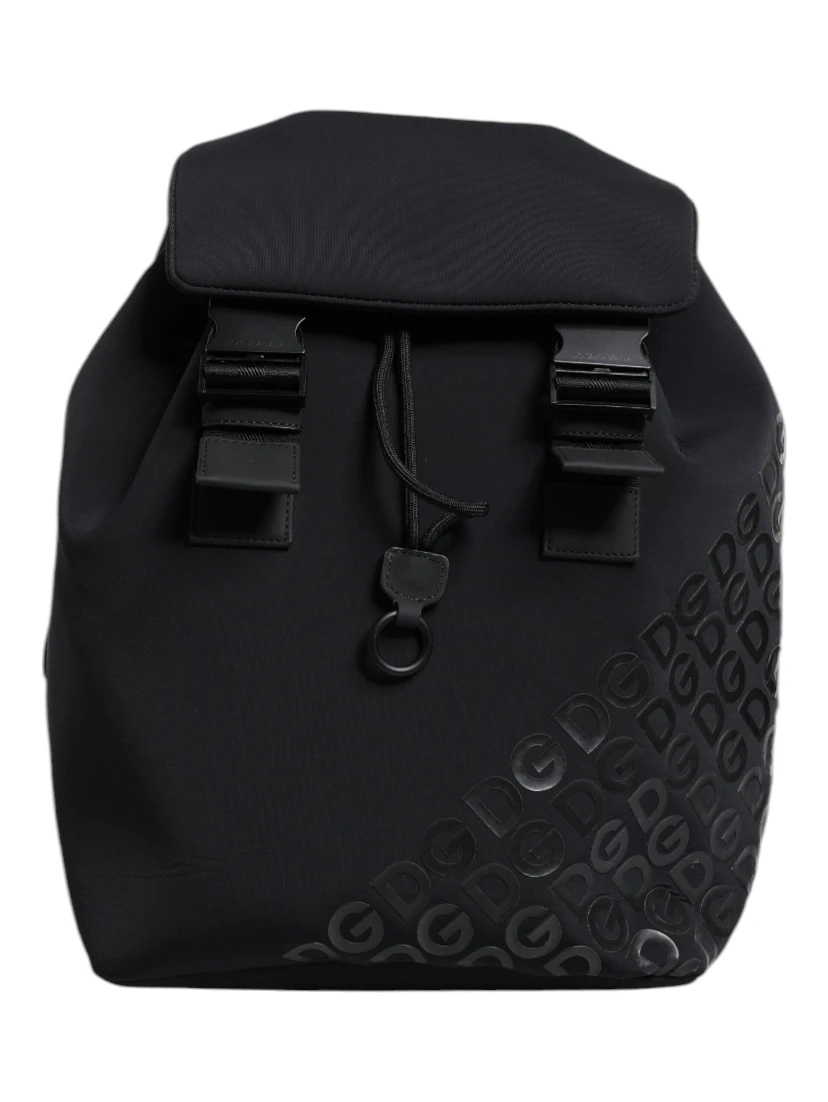Black Neoprene Nylon DG Logo School Backpack Bag