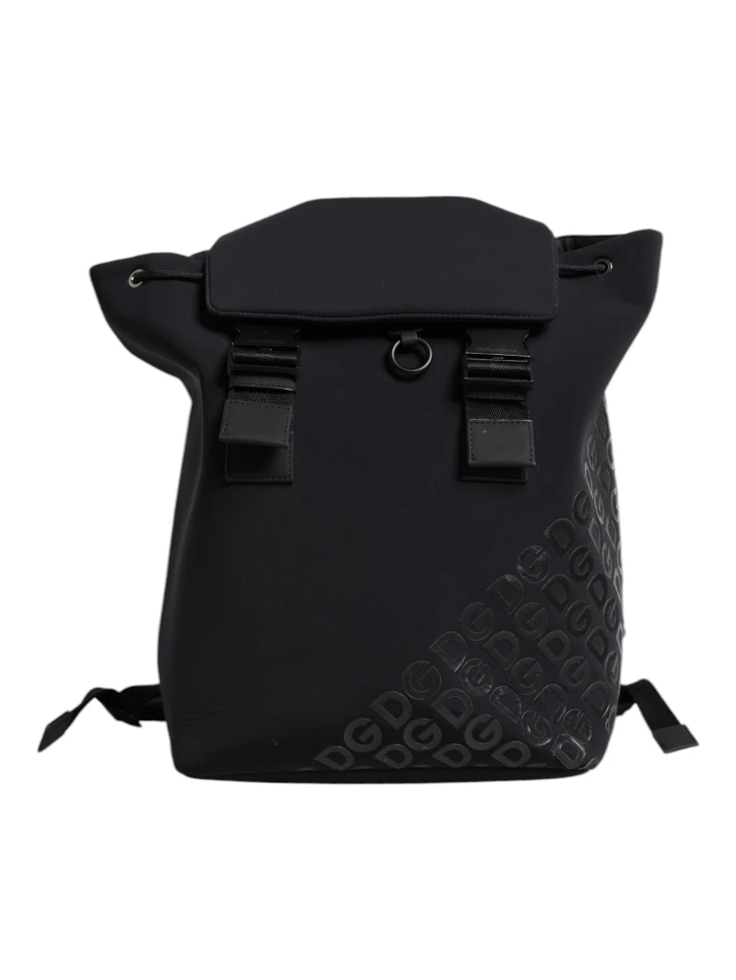 Black Neoprene Nylon DG Logo School Backpack Bag