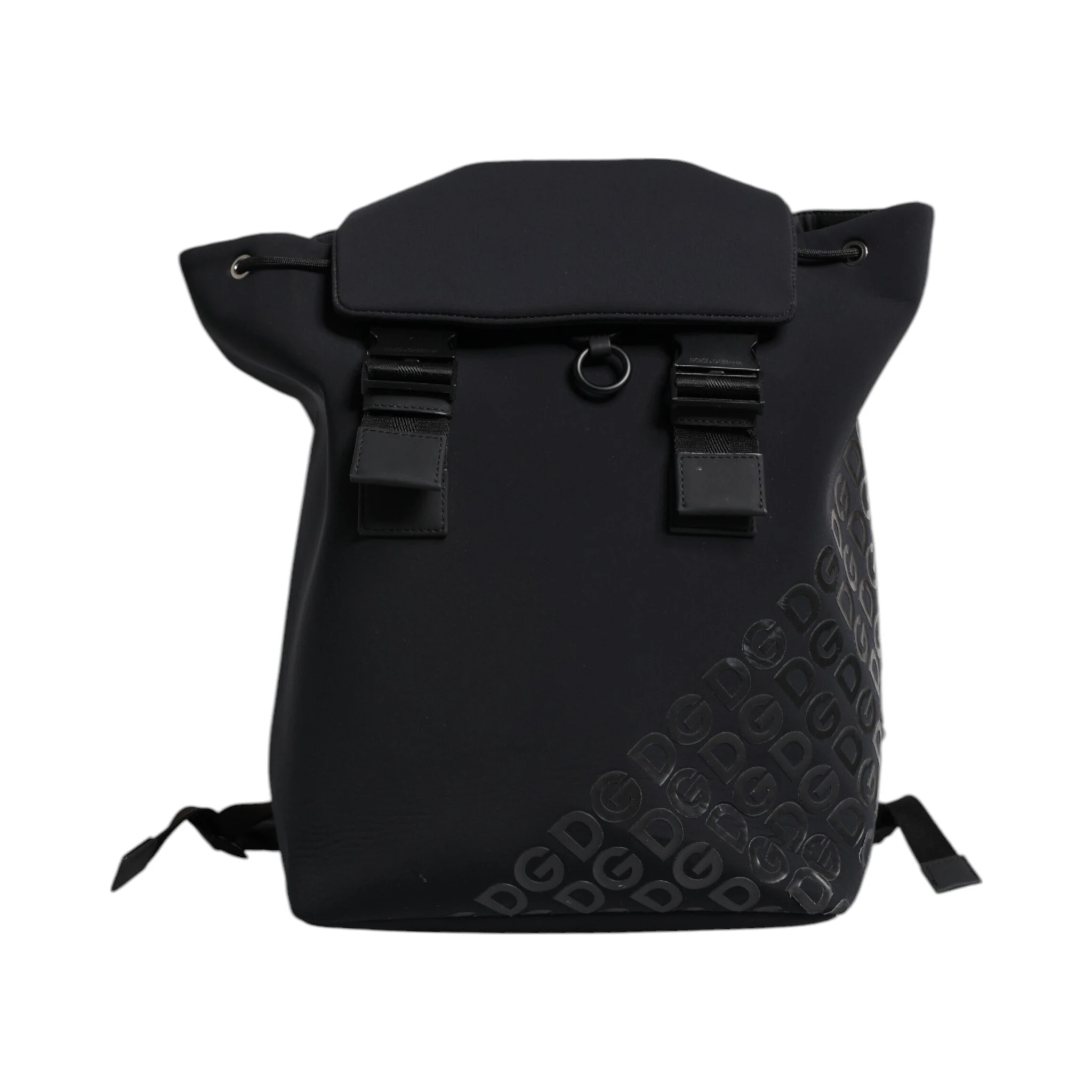 Black Neoprene Nylon DG Logo School Backpack Bag