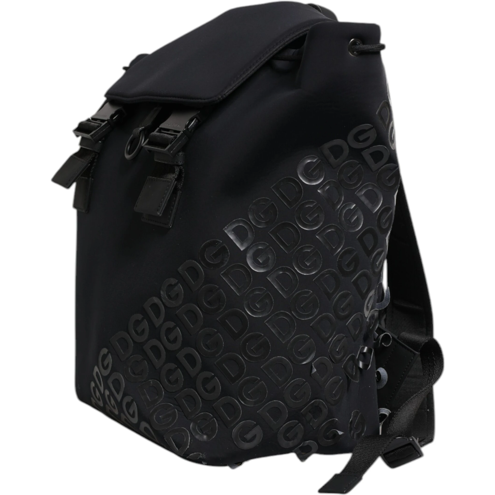 Black Neoprene Nylon DG Logo School Backpack Bag