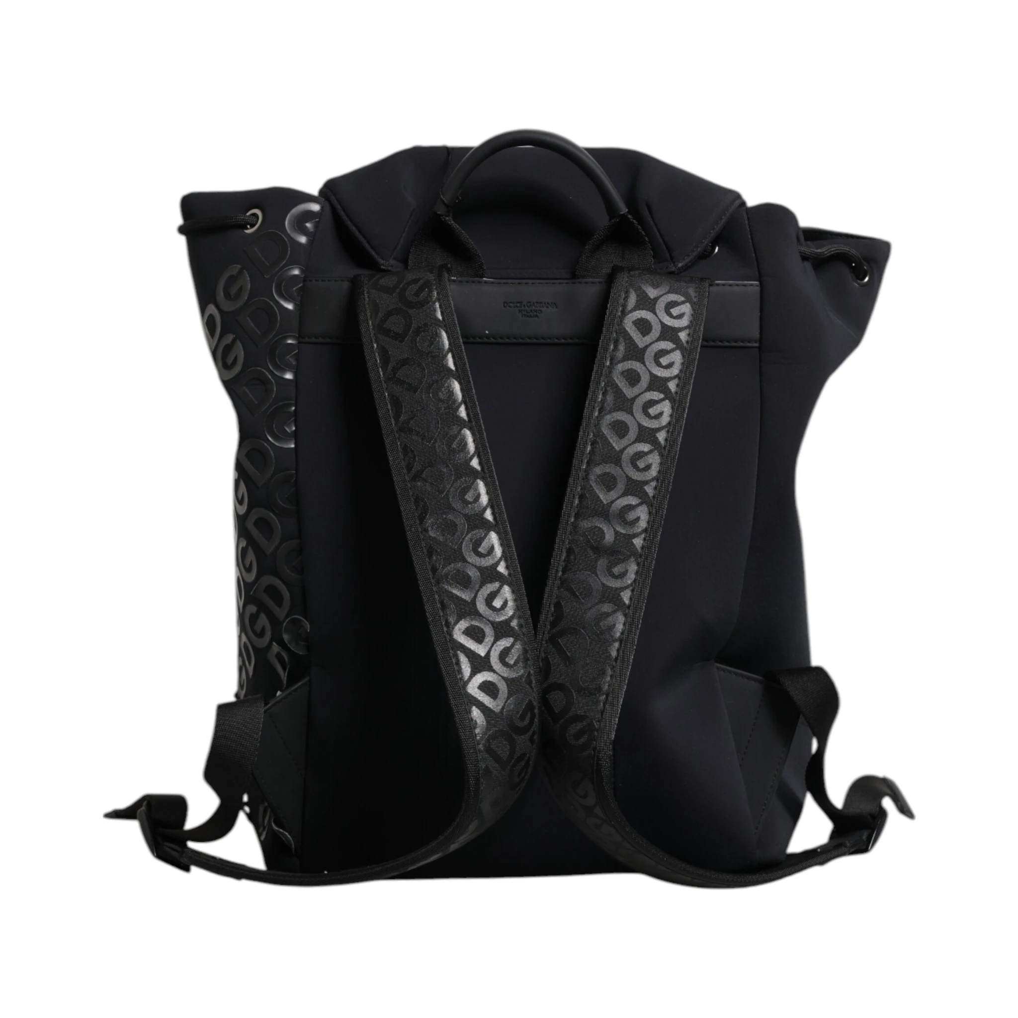 Black Neoprene Nylon DG Logo School Backpack Bag