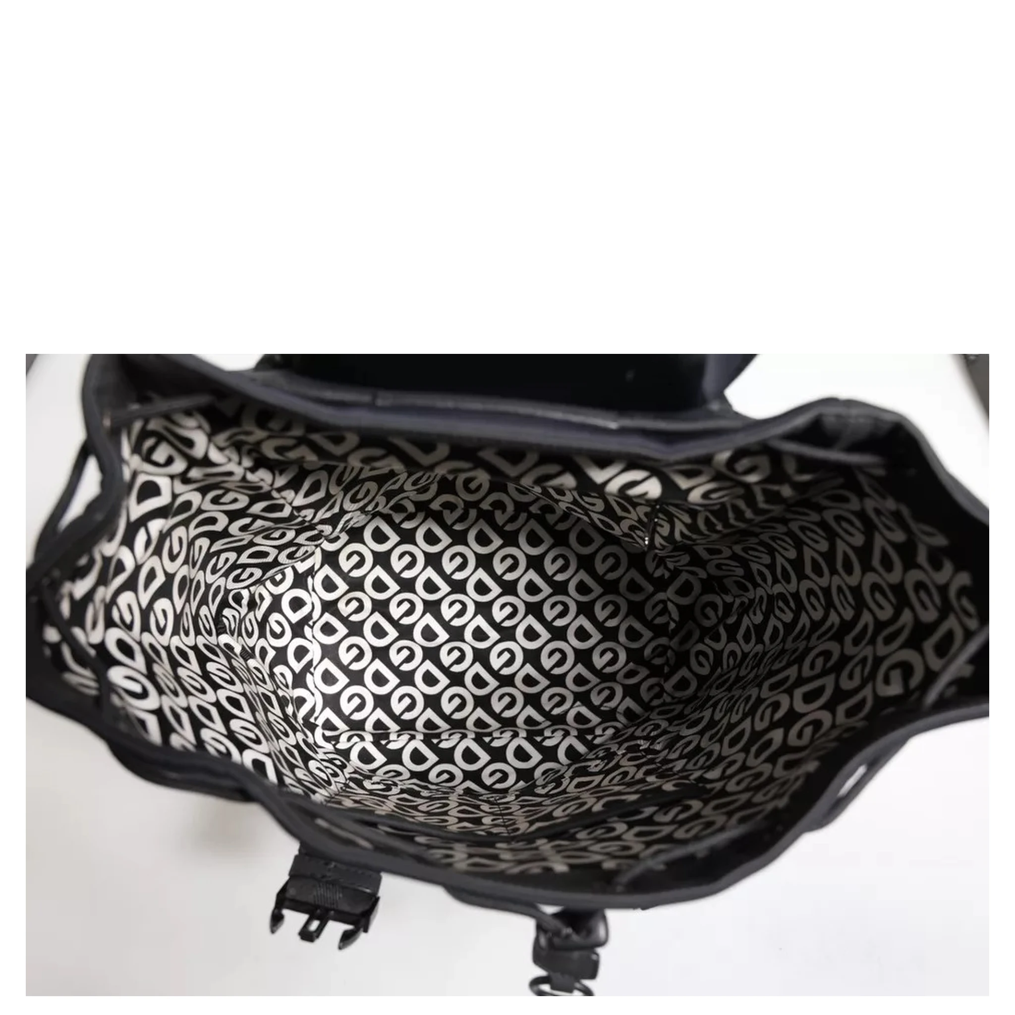 Black Neoprene Nylon DG Logo School Backpack Bag