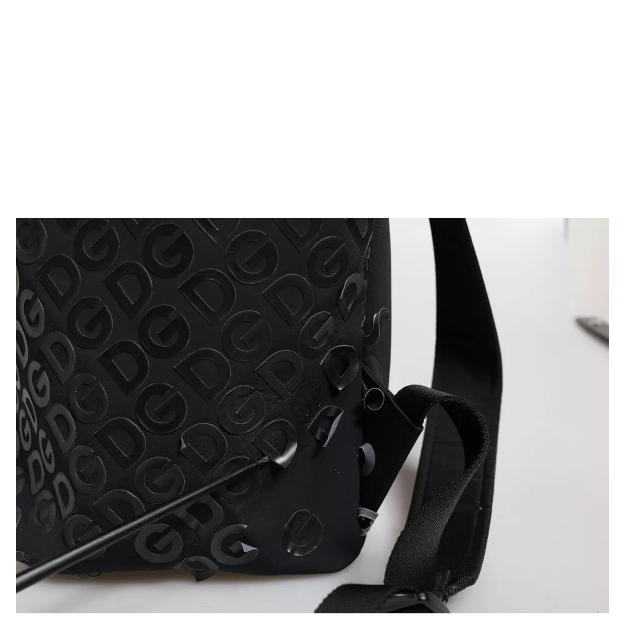 Black Neoprene Nylon DG Logo School Backpack Bag