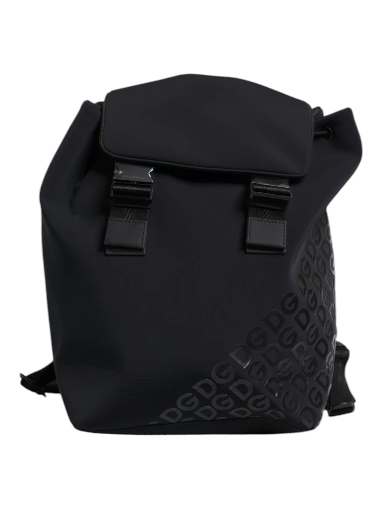 Black Neoprene Nylon DG Logo School Backpack Bag