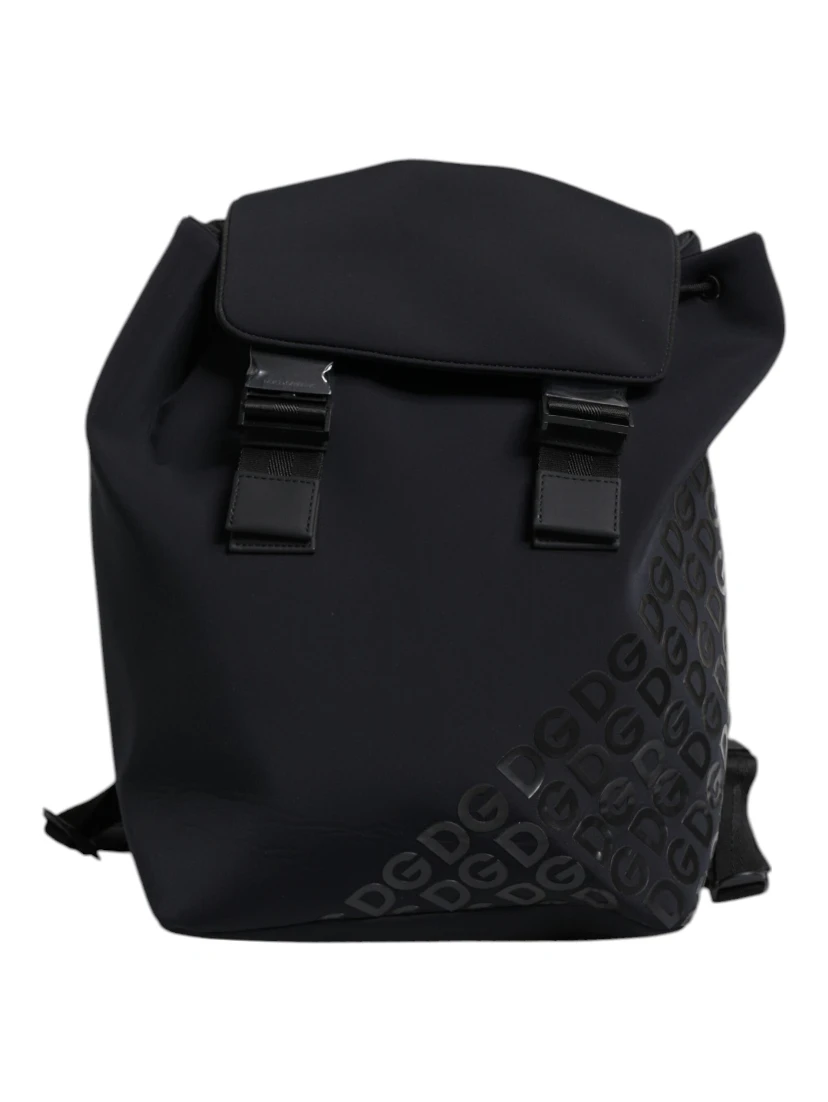 Black Neoprene Nylon DG Logo School Backpack Bag