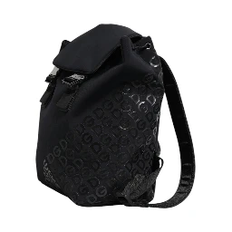 Black Neoprene Nylon DG Logo School Backpack Bag