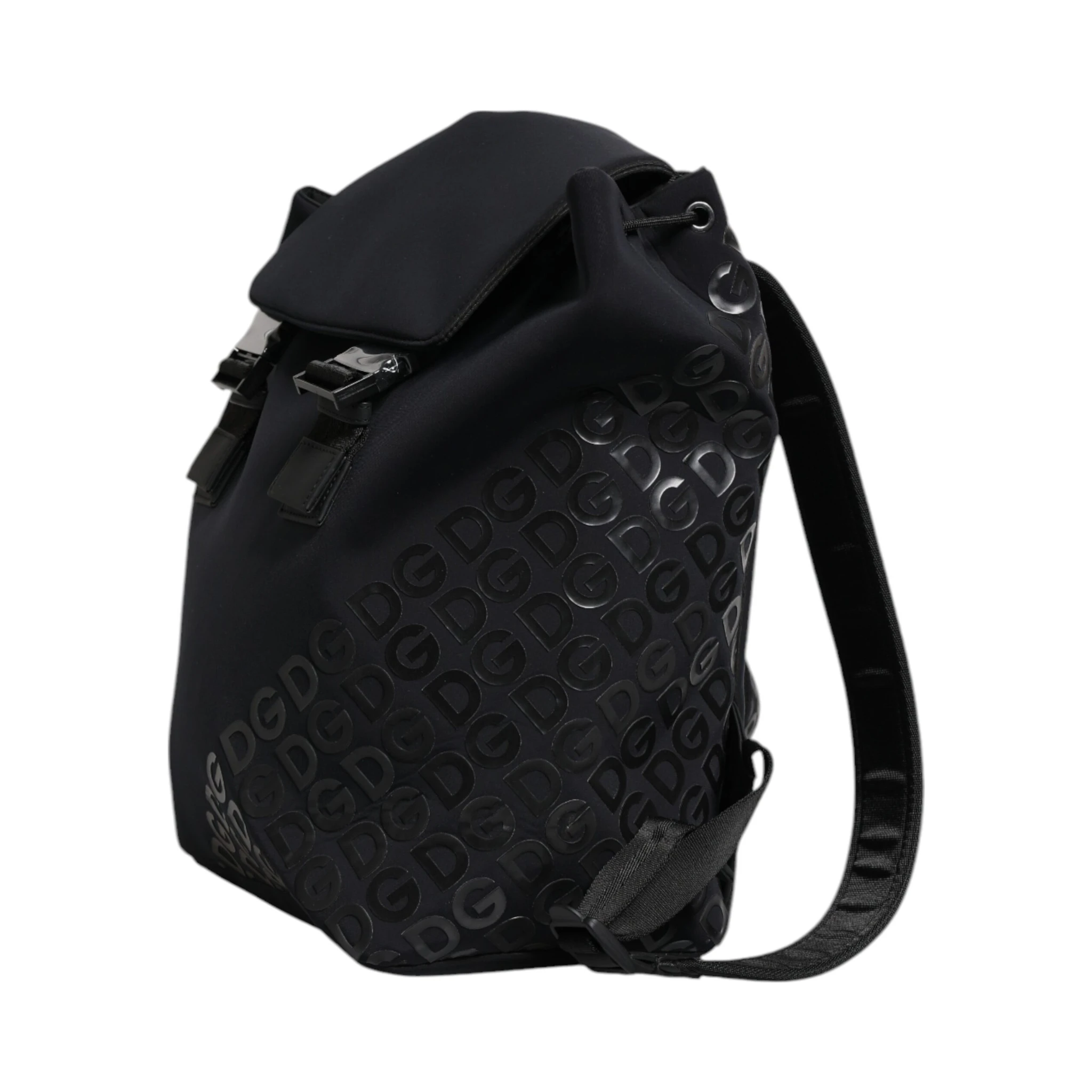 Black Neoprene Nylon DG Logo School Backpack Bag