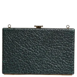 Black Leather Clutch Evening Crossbody Bag