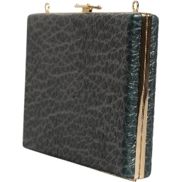 Black Leather Clutch Evening Crossbody Bag