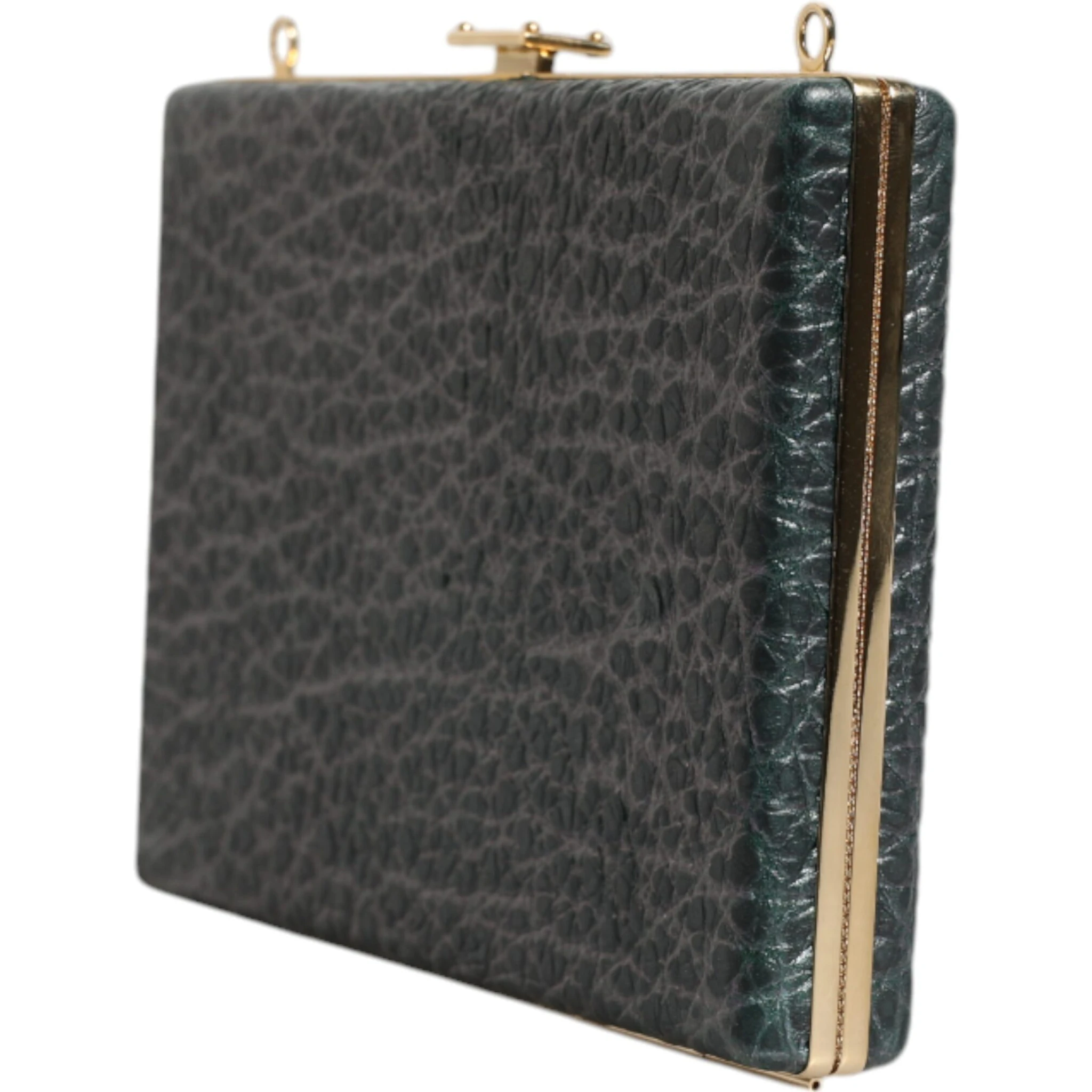 Black Leather Clutch Evening Crossbody Bag