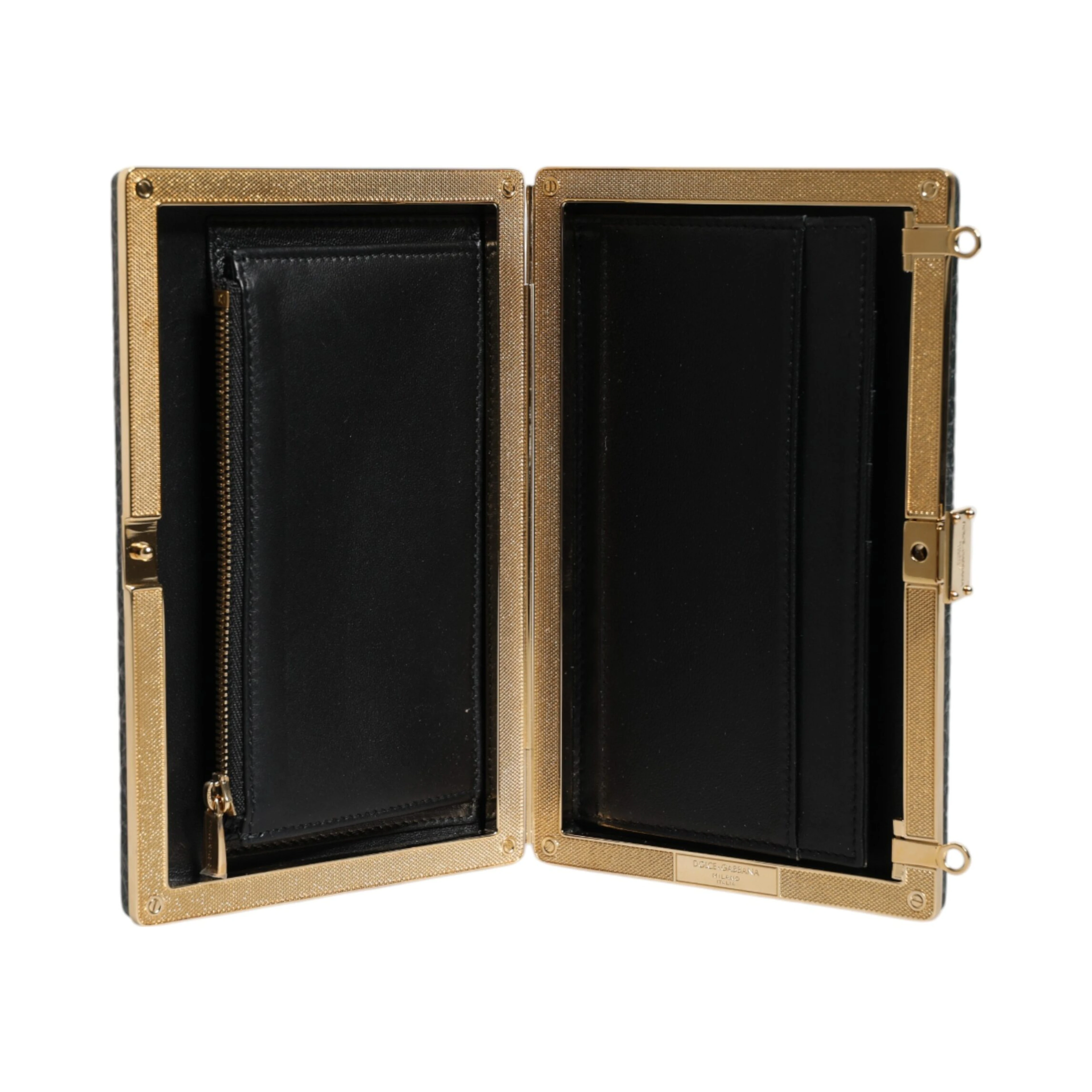 Black Leather Clutch Evening Crossbody Bag